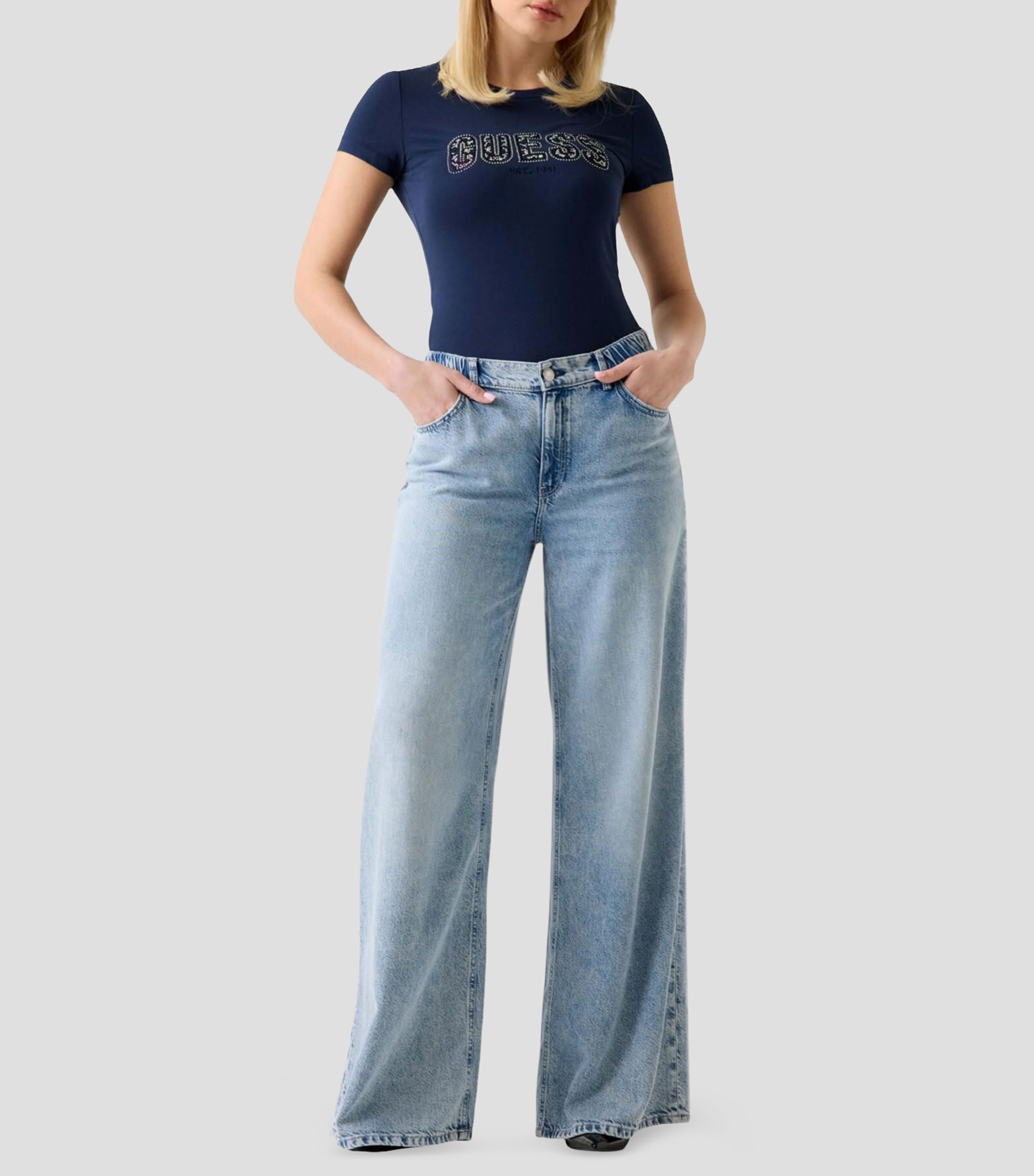 Playera cuello redondo manga corta lisa Mujer